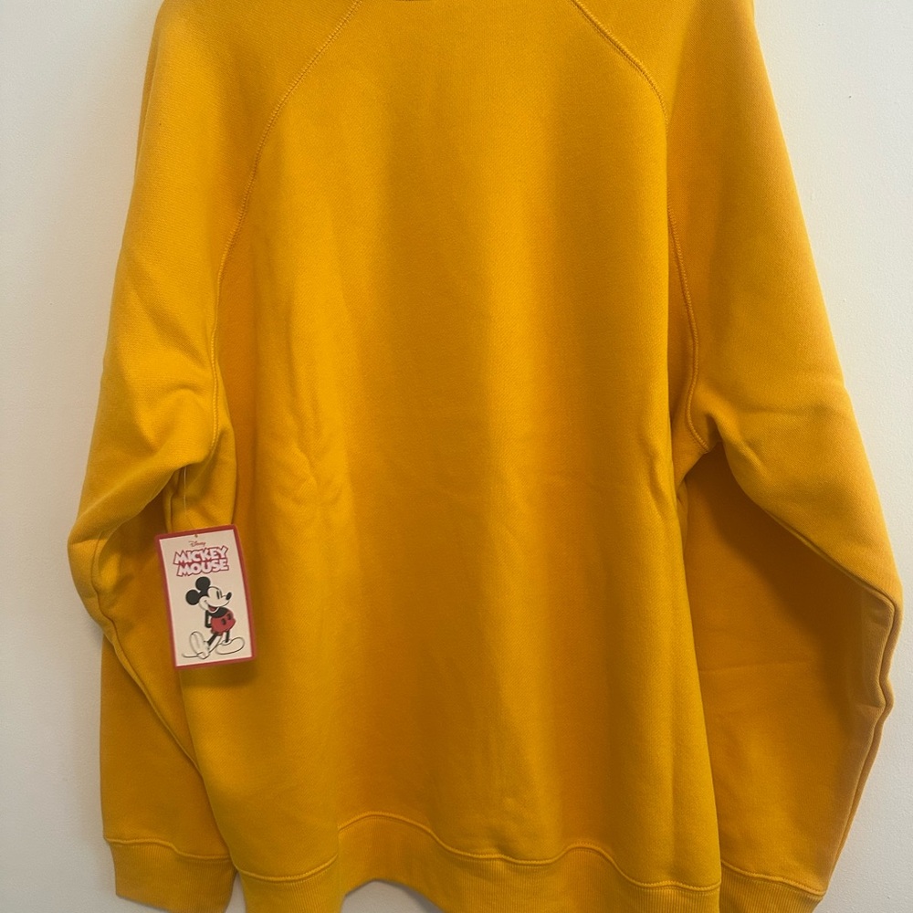 Disney Micky Mouse Crew Neck Sweatshirt Micky Mouse Graphic Yellow Size XXL  NWT - Picture 6 of 9